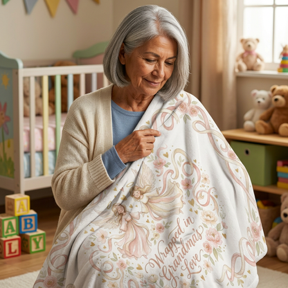 Grandma’s Love Blanket with Angels Velveteen Throw