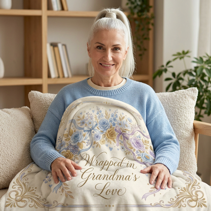 Floral Keepsake Throw for Grandmother