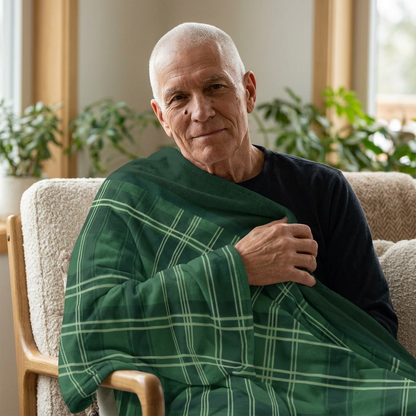 Green Plaid Fleece Blanket