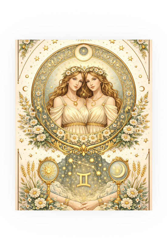 Celstial Gemini Zodiac Art Poster by Grace Canvas Shop