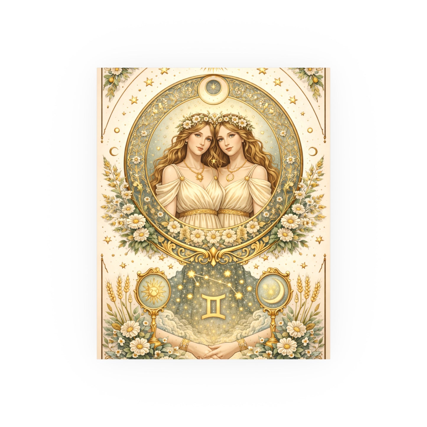 Celstial Gemini Zodiac Art Poster