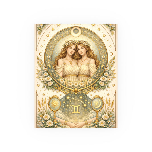 Celstial Gemini Zodiac Art Poster