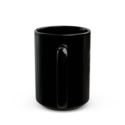 Grateful Happy Blessed Black Mug — 11oz/15oz Inspirational Coffee Cup