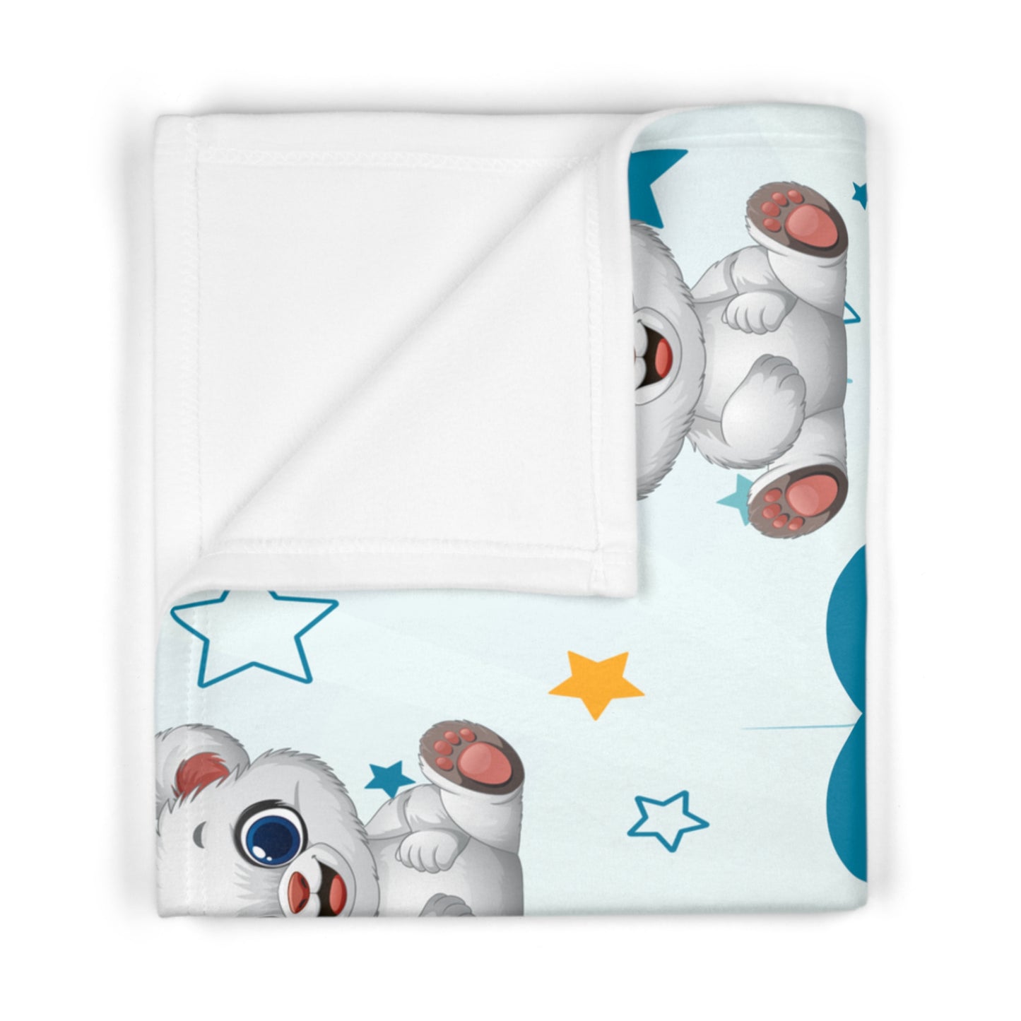 Baby Bear Heart Fleece Blanket — Soft Baby Blanket for Nursery & Newborn Gifts