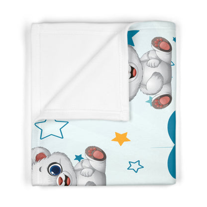 Baby Bear Heart Fleece Blanket — Soft Baby Blanket for Nursery & Newborn Gifts