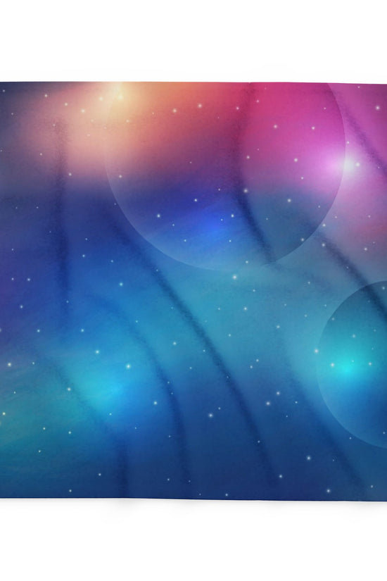 Aurora Galaxy Fleece Blanket — Colorful Northern Lights Throw by Grace Canvas Shop