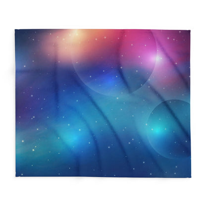 Aurora Galaxy Fleece Blanket — Colorful Northern Lights Throw
