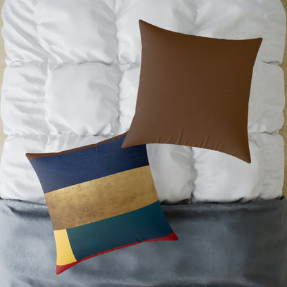 Abstract Color Block Square Pillow — Modern Geometric Decorative Throw Pillow by Grace Canvas Shop