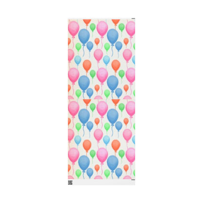 Birthday Balloon Wrapping Paper Roll — Colorful Party Gift Wrap