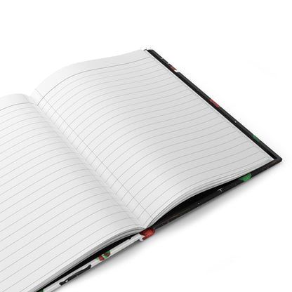 Christmas Pattern Hardcover Journal — Festive Trees, Candy Canes & Santa Hats (Lined)