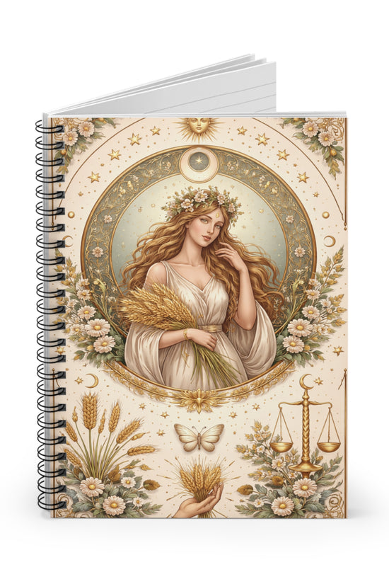 Celestial Virgo Spiral Notebook by Grace Canvas Shop
