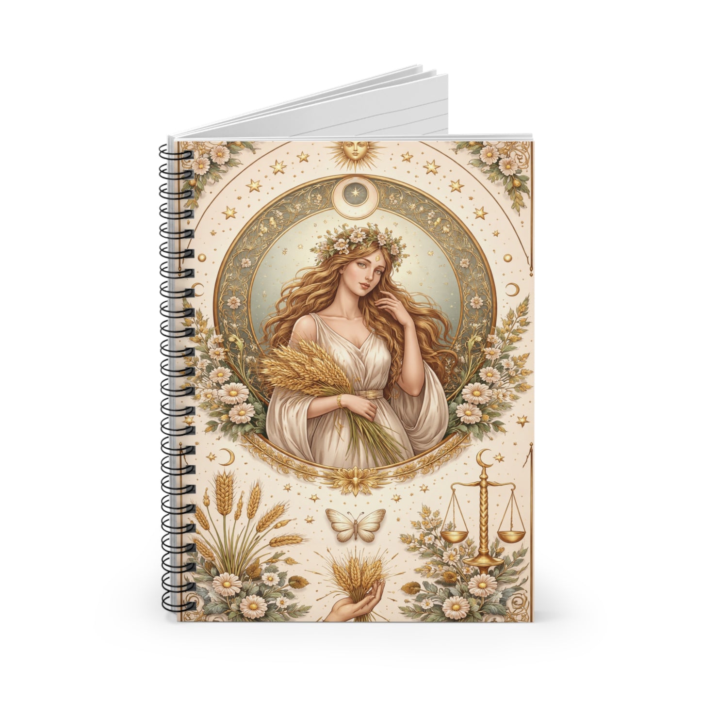 Celestial Virgo Spiral Notebook by Grace Canvas Shop