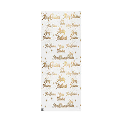 Merry Christmas Gold Script Wrapping Paper — Festive Gift Wrap for Holidays