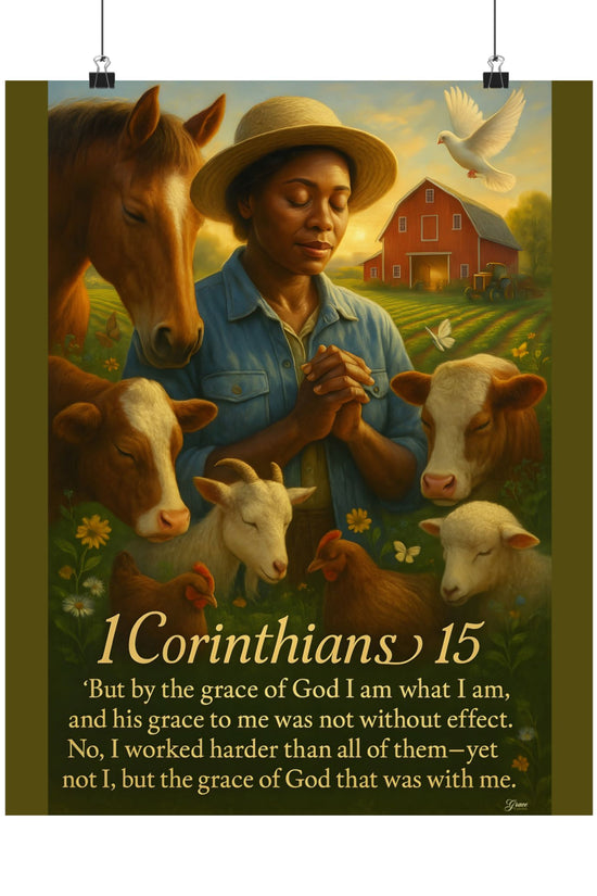 POSTER - Farm & Faith 1 Corinthians 15 v2 Inspirational Poster by Grace Canvas Shop