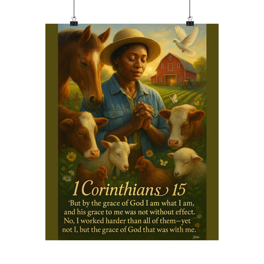 POSTER - Farm & Faith 1 Corinthians 15 v2 Inspirational Poster by Grace Canvas Shop
