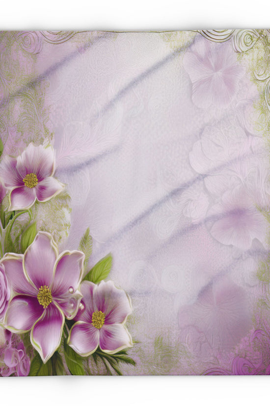 Floral Pink Vintage Fleece Blanket