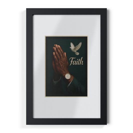 Man Faith Prayer Hands Framed Poster — Inspirational Christian Wall Art