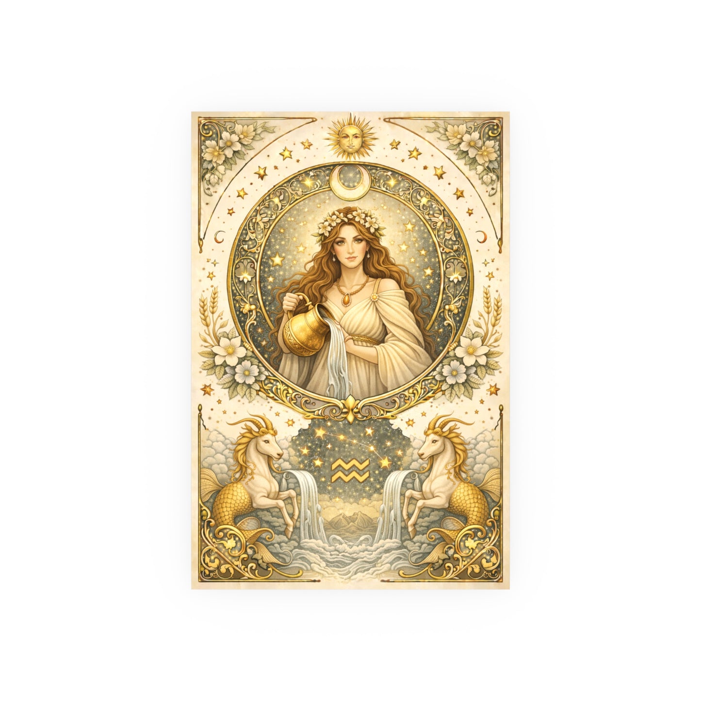 Celestial Aquarius Goddess Art Poster