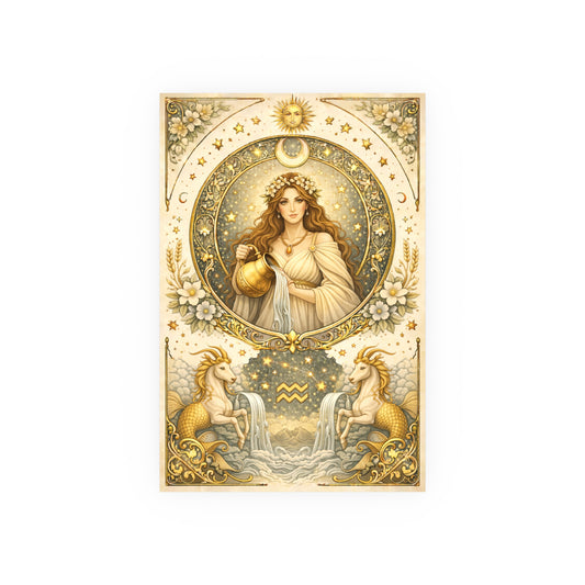 Celestial Aquarius Goddess Art Poster by Grace Canvas Shop