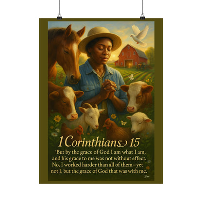 POSTER - Farm & Faith 1 Corinthians 15 v2 Inspirational Poster