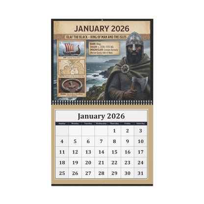 Black Viking Illustrated Wall Calendar 2026
