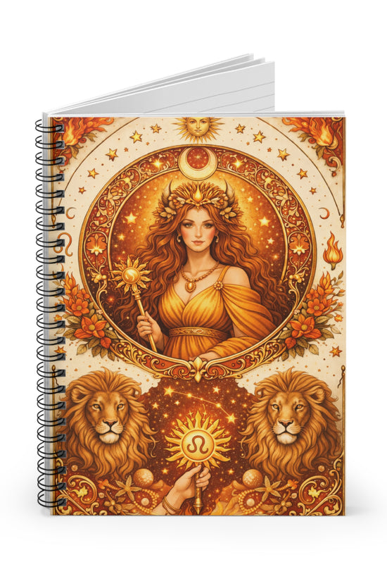Celestial Leo Spiral Ruled Journal by Grace Canvas Shop