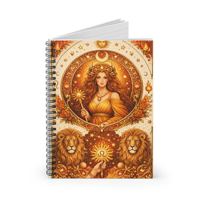 Celestial Leo Spiral Ruled Journal