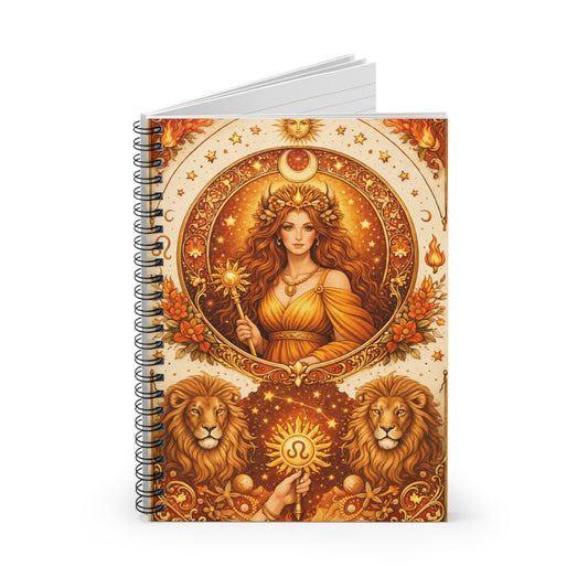 Celestial Leo Spiral Ruled Journal