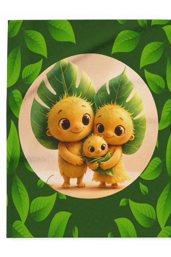 Leaf Family Fleece Blanket — Cute Forest Creature Plush Throw for Kids & Nursery by Grace Canvas Shop