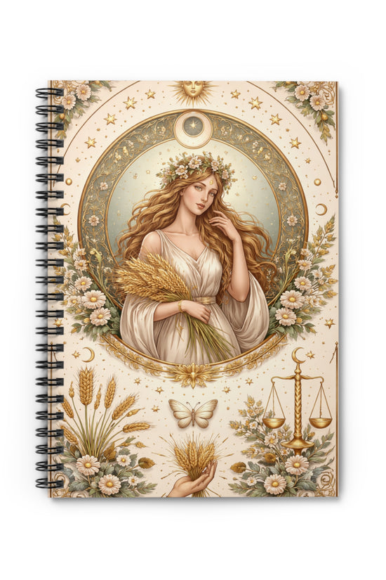 Celestial Virgo Spiral Notebook by Grace Canvas Shop
