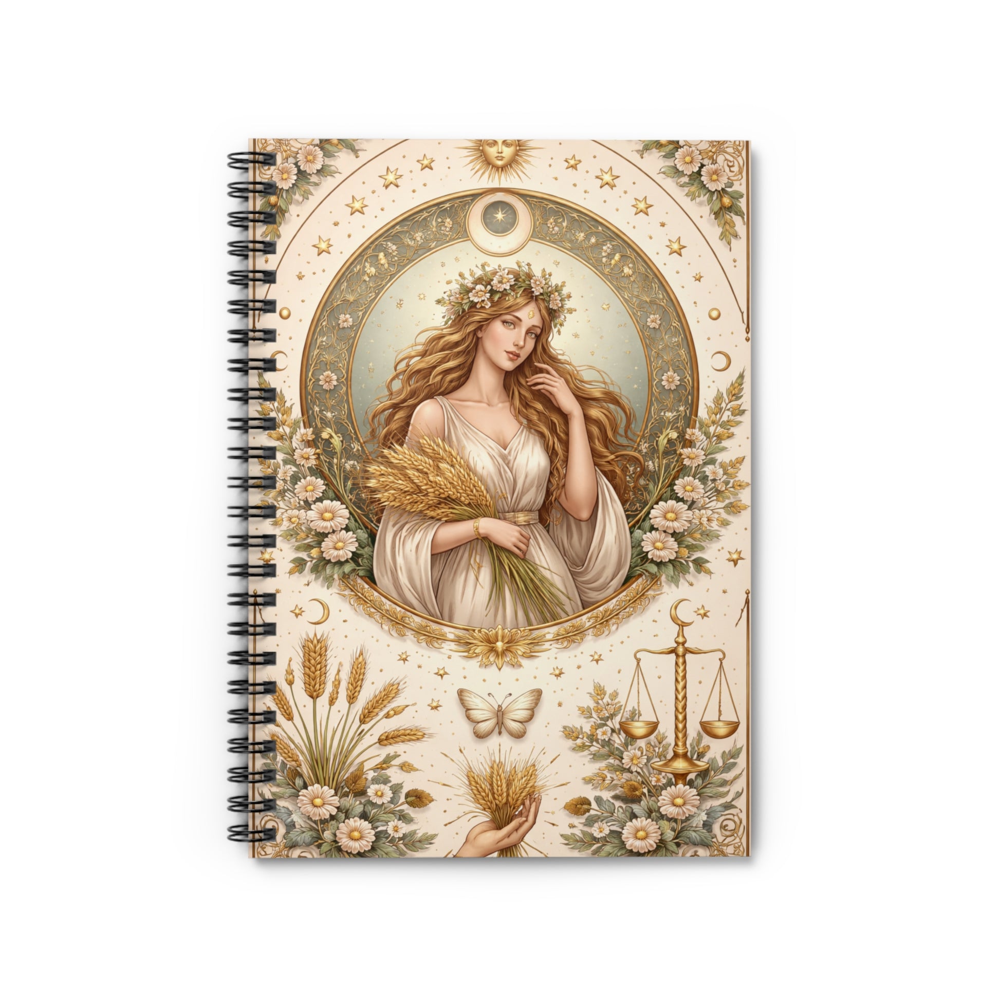 Celestial Virgo Spiral Notebook by Grace Canvas Shop