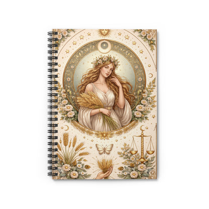 Celestial Virgo Spiral Notebook by Grace Canvas Shop