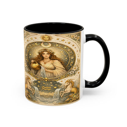 Celestial Aquarius Art Coffee Cup (11/15oz) by Grace Canvas Shop
