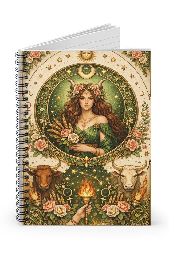 Celestial Taurus Spiral Notebook by Grace Canvas Shop