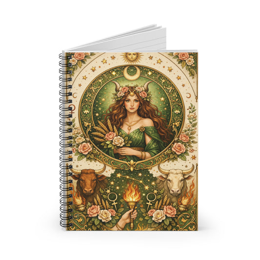 Celestial Taurus Spiral Notebook by Grace Canvas Shop