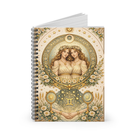 Celestial Gemini Spiral Ruled Journal