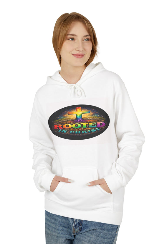 Rooted in Christ Hoodie —Unisex Christian Cross Faith Sweatshirt by Grace Canvas.shop