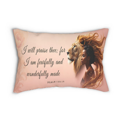 'I Am Fearfully and Wonderfully Made' Inspirational Accent Pillow by Grace Canvas Shop