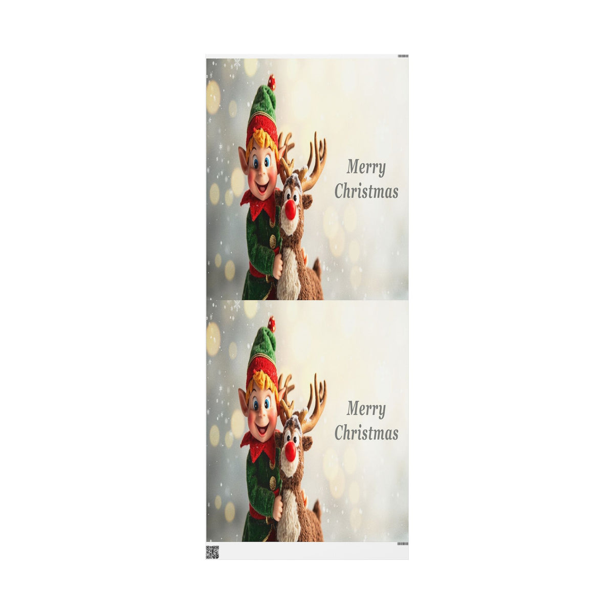 Christmas Elf & Reindeer Wrapping Paper — 'Merry Christmas' Gift Wrap