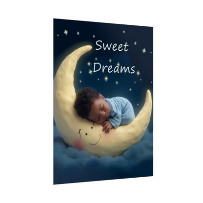 Sweet Dreams Baby Poster — Nursery Moon Sleep Wall Art