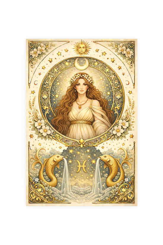 Celestial Pisces Zodiac Art Poster by Grace Canvas Shop