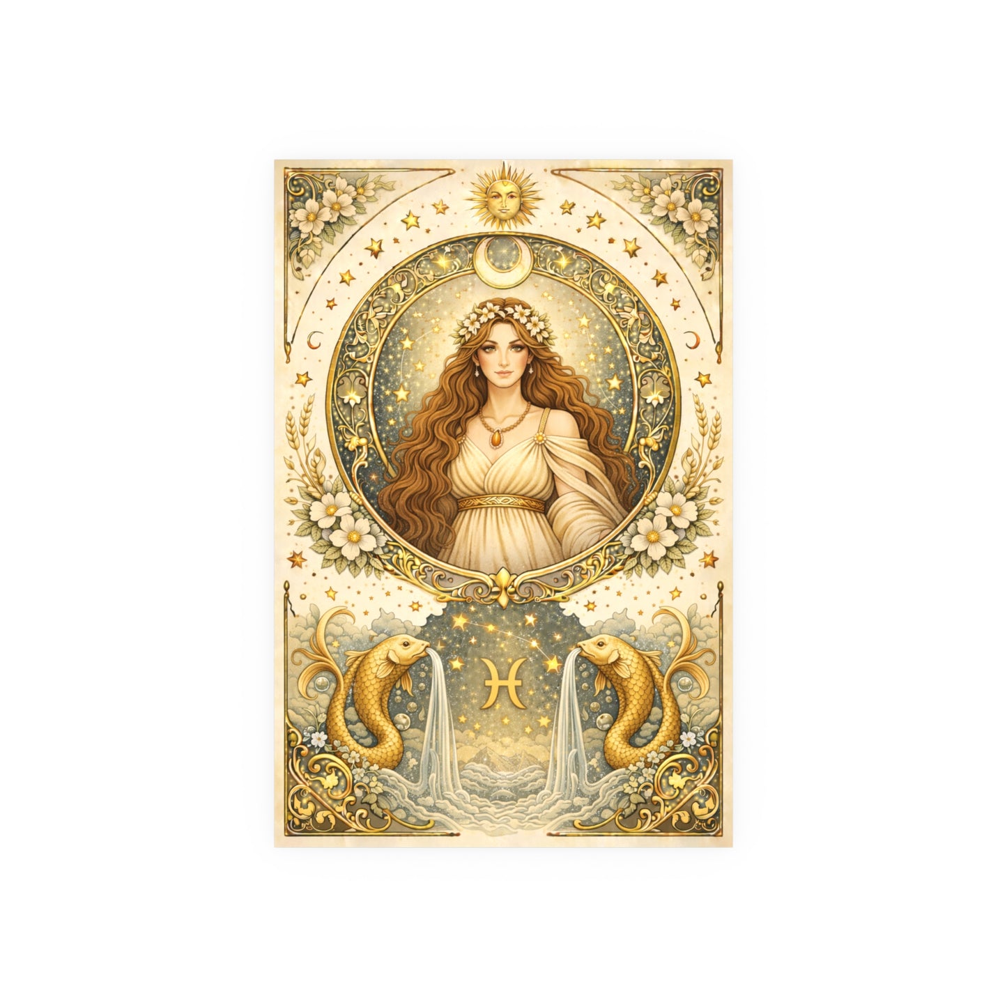 Celestial Pisces Zodiac Art Poster