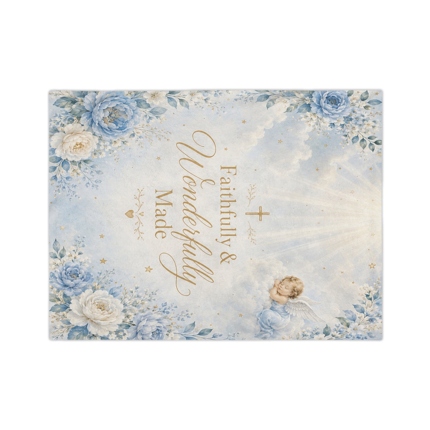 Boys Faithfully & Wonderfully Made Velveteen Blanket