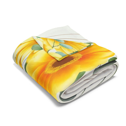 Wrapped in Love Floral Fleece Blanket — Sunflower Cozy Throw