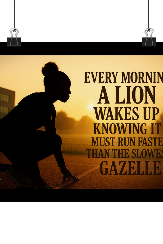 Motivational Poster — "Every Morning a Lion Wakes Up" Matte Print by Grace Canvas Shop