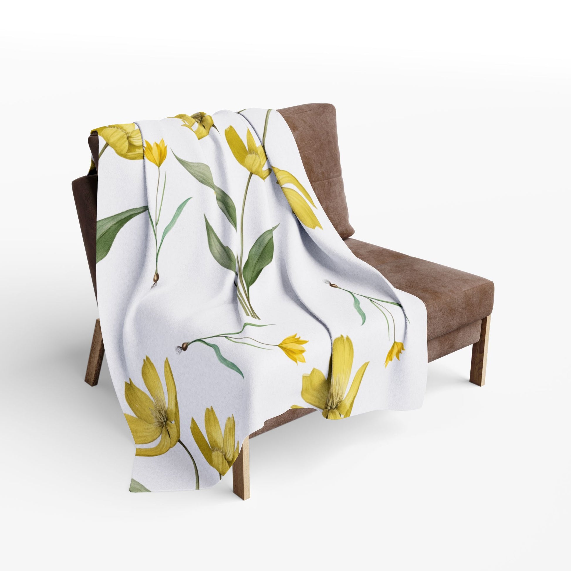 Yellow Watercolor Tulip Throw by Printify