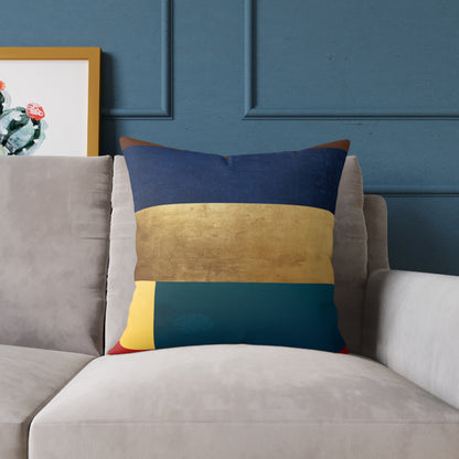 Abstract Color Block Square Pillow — Modern Geometric Decorative Throw Pillow by Grace Canvas Shop