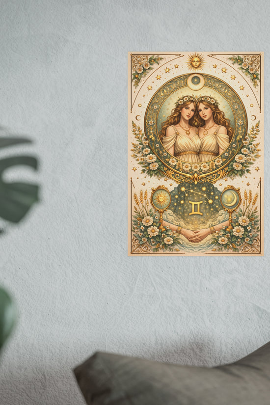 Celstial Gemini Zodiac Art Poster by Grace Canvas Shop