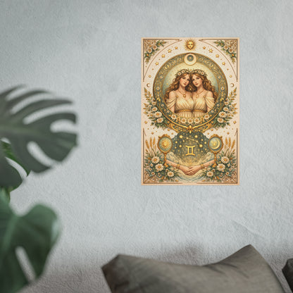 Celstial Gemini Zodiac Art Poster