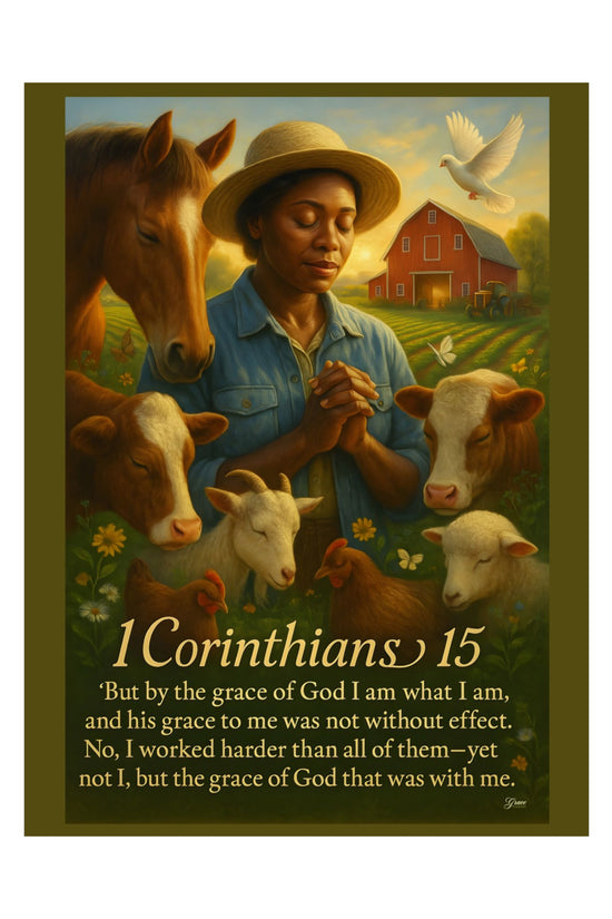 POSTER - Farm & Faith 1 Corinthians 15 v2 Inspirational Poster by Grace Canvas Shop
